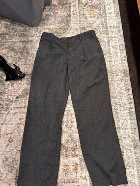 Men's Dark Gray Classic Dress Pants